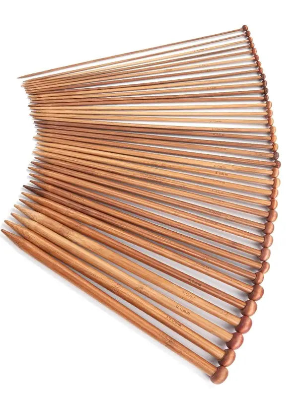 Agujas largas de bambú 25 cm (#4 a #10)