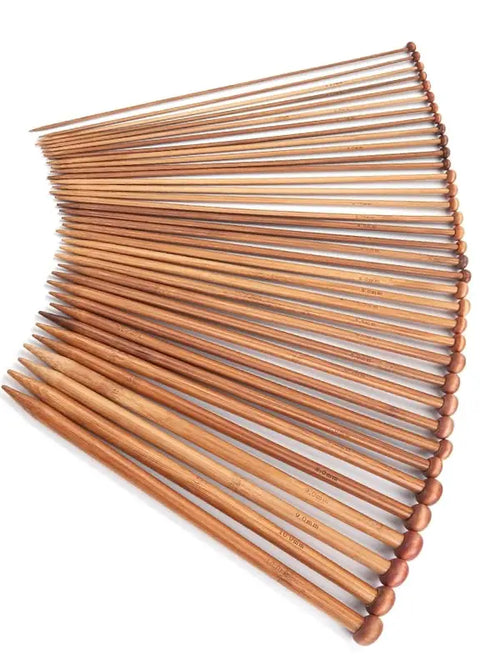 Agujas largas de bambú 25 cm (#4 a #10)